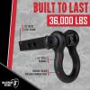 image:imageBulletProof Hitches  20 Shackle Hitch Receiver with 36000 lb Rating and DRingClevis  Tow Hitch Shackle for 2 Receivers  Extreme Duty Solid Steel Black Powder Coat20