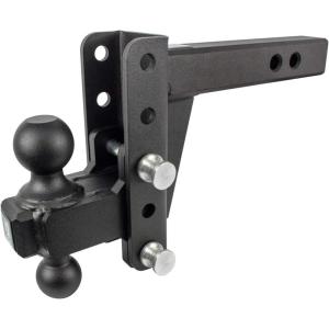 image:imageBulletProof Hitches  20 Adjustable Extreme Duty Trailer Hitch 30000 lb Rating  Offset 4 amp 6 DropRise with 2 and 2 516 Dual Ball  Powder Coat Solid Steel CorrosionResistant4