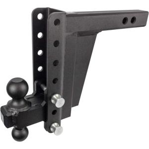 image:imageBulletProof Hitches  20 Adjustable Extreme Duty Trailer Hitch 30000 lb Rating  Offset 4 amp 6 DropRise with 2 and 2 516 Dual Ball  Powder Coat Solid Steel CorrosionResistant8