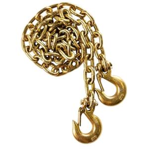 image:imageBulletProof Hitches  12 Trailer Safety Chains with Hooks  Grade 70 Trailer Chains with Hooks  Rated to 46000 lbs with a Working Load Limit of 11300 lbs  Gold Chromate Corrosion ResistantHeavy Duty