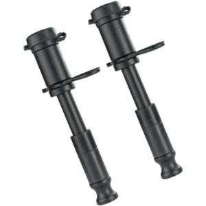 image:imageBulletProof Hitches  58 Trailer Hitch Locking Pins  Universal Fit Stainless Steel Weather Resistant Rubber Cap  Black 2 Pack