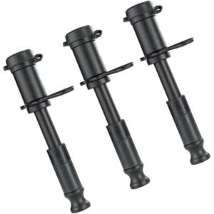 image:imageBulletProof Hitches  58 Trailer Hitch Locking Pins  Universal Fit Stainless Steel Weather Resistant Rubber Cap  Black 3 Pack