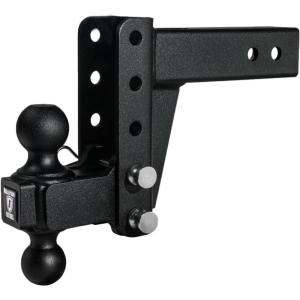 image:imageBulletProof Hitches  25 Adjustable Medium Duty Trailer Hitch 14000 lb Rating  6 DropRise Trailer Hitch with 2 amp 2516 Dual Ball  Powder Coat Box Steel CorrosionResistant4 DropRise