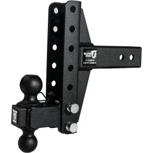 image:imageBulletProof Hitches  25 Adjustable Medium Duty Trailer Hitch 14000 lb Rating  6 DropRise Trailer Hitch with 2 amp 2516 Dual Ball  Powder Coat Box Steel CorrosionResistantOffset 4 and 6 DropRise
