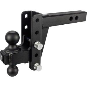 image:imageBulletProof Hitches  20 Adjustable Heavy Duty Trailer Hitch 22000 lb Rating  4 DropRise Trailer Hitch with 2 amp 2516 Dual Ball  Powder Coat Solid Steel CorrosionResistant4