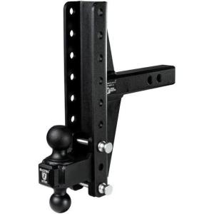 image:imageBulletProof Hitches  20 Adjustable Heavy Duty Trailer Hitch 22000 lb Rating  4 DropRise Trailer Hitch with 2 amp 2516 Dual Ball  Powder Coat Solid Steel CorrosionResistantOffset 4  6