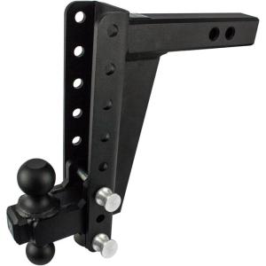image:imageBulletProof Hitches  20 Adjustable Heavy Duty Trailer Hitch 22000 lb Rating  4 DropRise Trailer Hitch with 2 amp 2516 Dual Ball  Powder Coat Solid Steel CorrosionResistant10