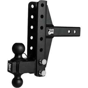 image:imageBulletProof Hitches  20 Adjustable Medium Duty Trailer Hitch 14000 lb Rating  4 DropRise Trailer Hitch with 2 amp 2516 Dual Ball  Powder Coat Box Steel CorrosionResistantOffset 4 and 6