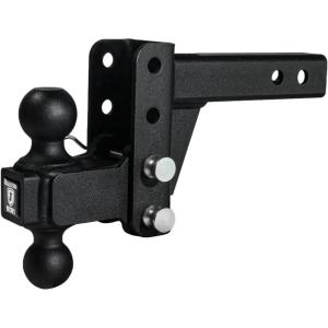 image:imageBulletProof Hitches  20 Adjustable Medium Duty Trailer Hitch 14000 lb Rating  4 DropRise Trailer Hitch with 2 amp 2516 Dual Ball  Powder Coat Box Steel CorrosionResistant2