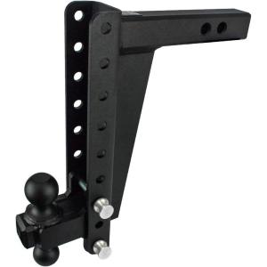 image:imageBulletProof Hitches 20 Adjustable Heavy Duty 22000lb Rating 12 DropRise Trailer Hitch with 2 and 2 516 Dual Ball Black Textured Powder Coat Solid Steel