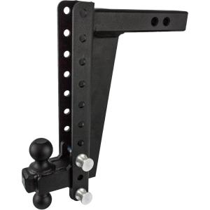 image:imageBulletProof Hitches 20 Adjustable Heavy Duty 22000lb Rating 14 DropRise Trailer Hitch with 2 and 2 516 Dual Ball Black Textured Powder Coat Solid Steel