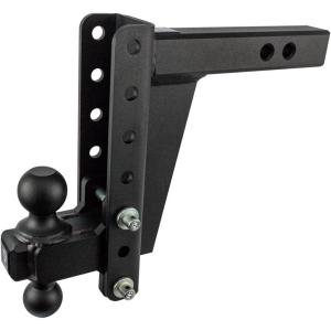 image:imageBulletProof Hitches 20 Adjustable Heavy Duty 22000lb Rating 8 DropRise Trailer Hitch with 2 and 2 516 Dual Ball Black Textured Powder Coat Solid Steel